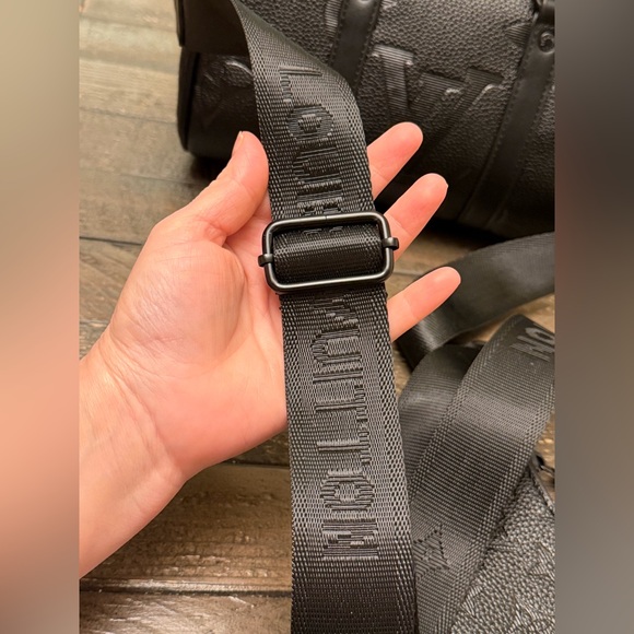 Elegant Black Duffel Bag with Matching Clutch, New - Picture 8 of 17